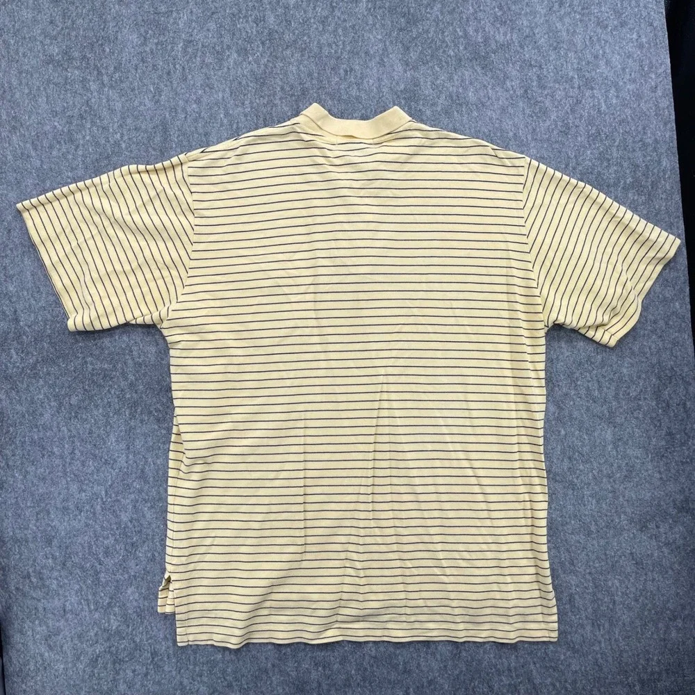 Polo Ralph Lauren Shirt Mens 2XL Yellow Striped Pocket Polo Shirt 100% Cotton
